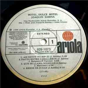 Joaquín Sabina - Hotel, Dulce Hotel album flac
