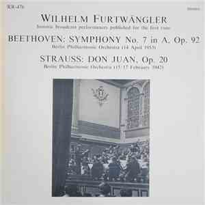 Ludwig van Beethoven, Richard Strauss, Wilhelm Furtwängler - Symphony No. 7 In A, Op. 92 - Don Juan, Op. 20 album flac