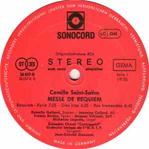 Camille Saint-Saëns, Danielle Galland, Jeannine Collard, Francis Bardot, Jacques Villisech, Ensemble Choral "Contrepoint", Orchestre Lyrique De L'ORTF, Jean-Gabriel Gaussens - Messe De Requiem album flac