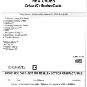 New Order - Various 80's Remixes/Tracks album flac
