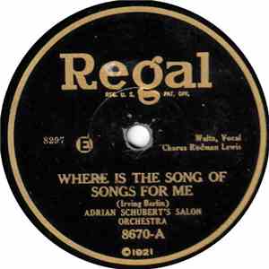 Adrian Schubert's Salon Orchestra / Lou Gold And His Orchestra - Where Is The Song Of Songs For Me / Only A Dream album flac