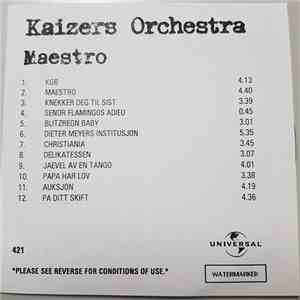 Kaizers Orchestra - Maestro album flac