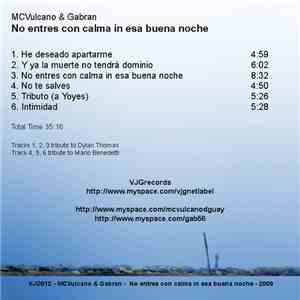 Mc Vulcano & Gabran - No Entres Con Calma In Esa Buena Noche album flac