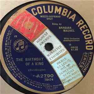 Barbara Maurel And Columbia Stellar Quartette - The Birthday Of A King / The Star Of The East album flac