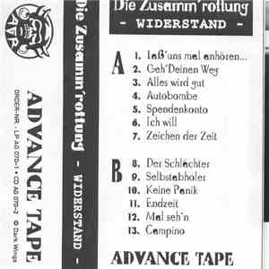 Die Zusamm'rottung - Widerstand - Advance Tape album flac