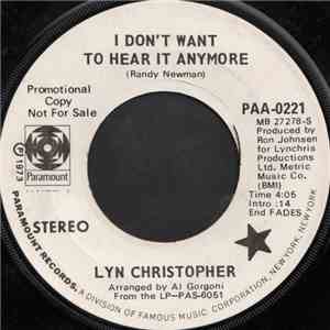 Lyn Christopher - I Don't Want To Hear It Anymore album flac