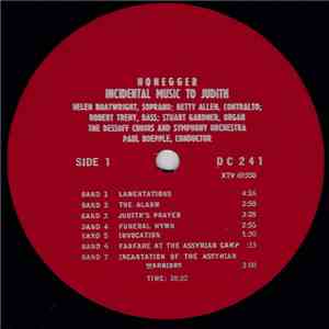 Honegger - Incidental Music To Judith album flac